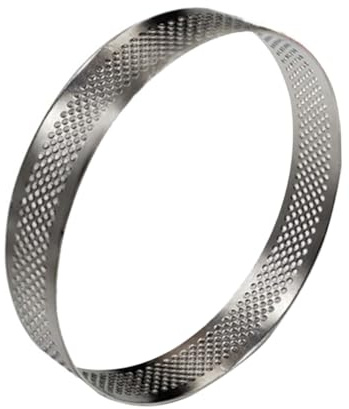 jojofuny Moule à Tartelettes Rondes Perforées Antiadhésif en Acier Inoxydable 15 CM Cercles à Pâtisserie pour Tartes Mousses et Biscuits Pâtisserie Maison et Événements