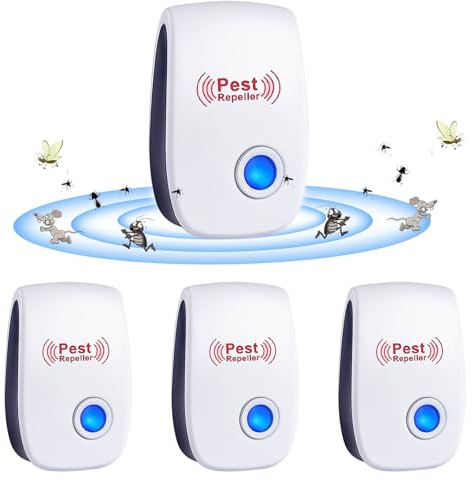 Repellente Ultrasonico Antiroditori insetti, 6 Pack Ultrasuoni Anti Zanzara Ultrasuoni Mouse e Ratti Interni Repellente Elettronica Insetti Anti Topo, Zanzare, Scarafaggi, Ratti, Formiche, Ragni