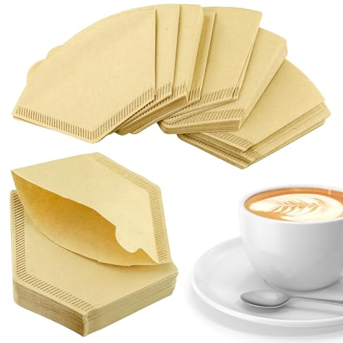 250 filtros de café de papel tamaño 1, abanicos de papel de filtro, filtro de café en forma de V, papel 01, papel de filtro de café, filtro de papel para cafeteras de café, taza de filtro, 1-2 tazas