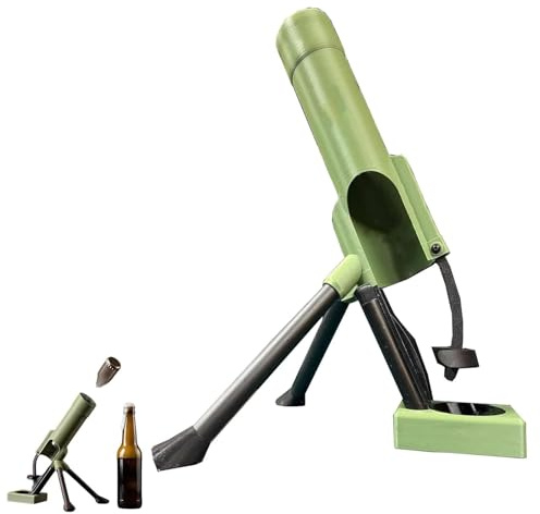 Bierflaschenöffner im Mörser-Design, 51-mm-Kronkorken-Werfer, automatisches Push-Down-Design für freihändige Bedienung, Bierflaschenöffner im „Mortar-Style“ – ideal für Hausbar & Partys (1*A)