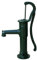 Bevo Handpumpe mit Rund-Flansch Länge 44 cm, Höhe 67 cm, Grauguß grün lackiert