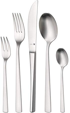 WMF Corvo Besteck Set 12 Personen, Essbesteck 60 teilig, Hohlheftmesser, Cromargan Protect mattiert, kratzbeständig, spülmaschinenfest