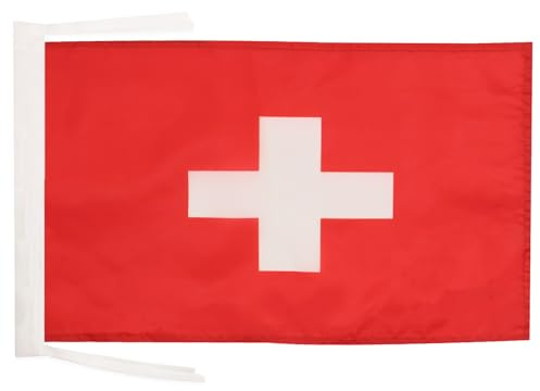 AZ FLAG Flagge Schweiz 45x30 cm Helvetische Polyester 100D Kordeln | Für innen und außen dekorative Flagge doppelte Nähte und verstärkte Kanten mit Schnüre 100D Polyester