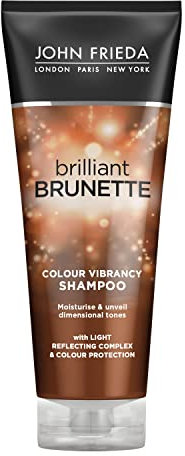 John Frieda Champú Brilliant Brunette Intensificador De Color | Pelo Castaño Y Moreno | Color Vibracy, 250 ml