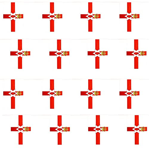 Banderas de Irlanda del Norte - Banderas de bandera de 120 metros, tamaño grande, 20x30cm, soportes para deportes y fanáticos de fútbol, decoración en todo el clima alrededor del mundo