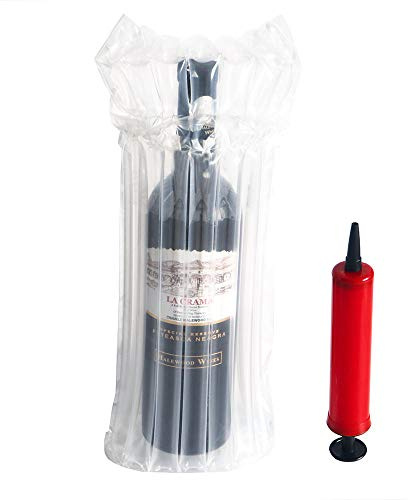 Wine Bottle Protector 12 Packs Bags With Free Pump Reusable Sleeve Travel Inflatable Air Column Cushion Bagfor Packing and Safe Transportation of Glass Bottles in Airplane Cushioning