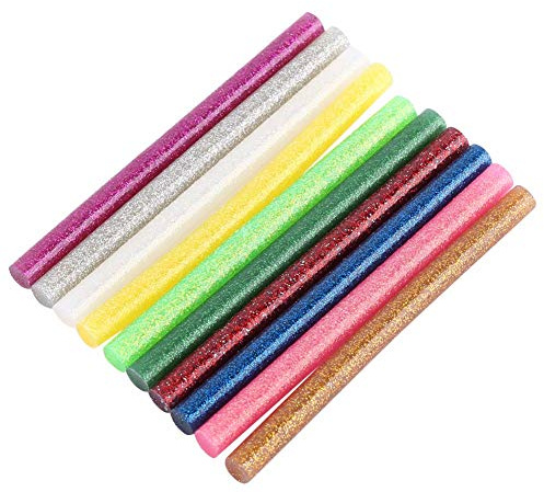 Heißklebestifte Glitzer Klebepistolen Heißklebesticks Bunt Schmelzkleber für DIY Kunst Handwerk 10 Stücke