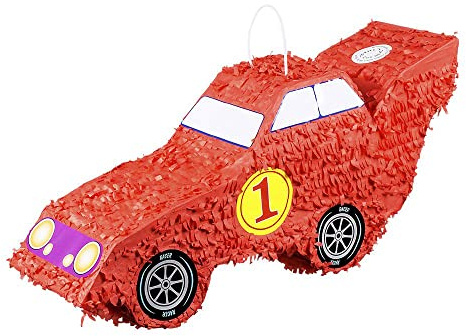 Boland - Pinata Rennauto, 55 x 23 x 15 cm | Dekoration und Partyspiel für Geburtstag, Karneval und Auto Mottoparty