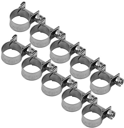 FTVOGUE 10 unids Acero Inoxidable Mini Línea de Combustible Tubería Manguera Abrazadera Clip 6mm-20mm Tamaño Opcional(8-10Mm)