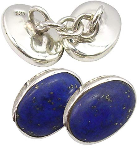 SilverStarJewel Ovale 8 x 12 mm Lapislazuli-Manschettenknöpfe 1,5 cm 925 Solid Silber Großhandel Geschenk