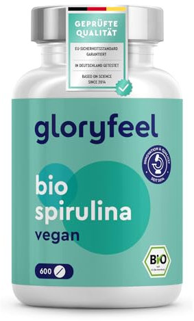 Bio Spirulina Tabletten - 600 Presslinge (500mg) - Hochdosiertes Spirulina Pulver, Bio zertifiziert - 3.000mg pro Tagesdosis - Laborgeprüft, ohne Zusätze in Deutschland hergestellt
