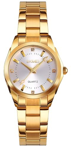 CIVO Montre Femme Élégant Acier Inoxydable Or Montre Bracelet Femme à Quartz Analogique Etanche Luxe Mode Minimaliste Montres Cadeau pour Femme