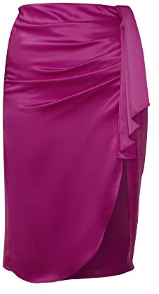 Chi Chi London Damen Satin-Maxirock in Lila Rock, violett, 42