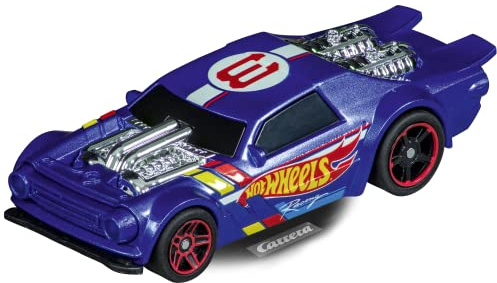 Carrera - 20064214 GO!!! I Hot Wheels Night Shifter blau I Slotcar im Maßstab 1:43 I Auffälliges & innovatives Design I Kinder I Ready to Race I Autorennbahn Action