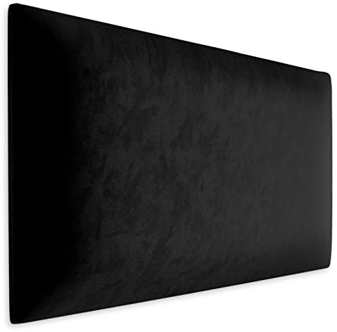Muralo Cojín de pared de terciopelo de tela, panel tapizado para dormitorio, salón, cama, tapizado de pared, cabecero de cama, moderno de lujo acolchado, panel acolchado (60 cm x 40 cm, negro)
