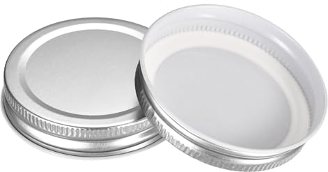 sourcing map Mason Jar Lids, 30 Pcs - Tinplate Canning Lids Regular Mouth Leak Proof Fits Storage Jars (Silver)