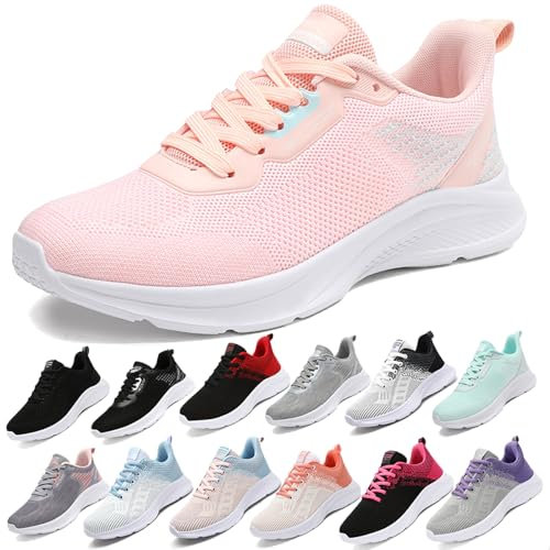 MIDQCGL Dam Sportskor Löparskor Herrskor Sneakers Utomhus Fitness Jogging Sportskor Mode Lättvikt Promenadskor Casual Skor 208 Pink38EU