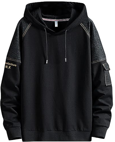 Moshtashio Herr pullover huvtröja med huva Classics herr Tröja med huva Huvtröja för män sweatshirt med huva svart