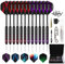 Grebarley Dartpfeile mit Metallspitze,6 Stück 22g und 6 Stück 24g Profi Steeldarts