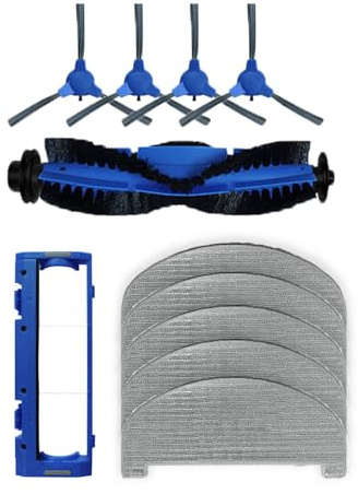 DingGreat 10-teiliges Set für Eufy Clean G40 Hybrid+ Roboter-Staubsauger - Inklusive 1 Hauptrollenbürste, 1 Hauptbürstenabdeckung, 4 Seitenbürsten und 4 Wischtüchern