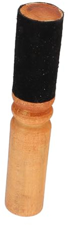 GOOHOCHY Wooden Singing Bowl Mallet with Pu Leather Head Beige Portable Buddha Singing Bowl Stick for Meditation and Yoga Compact Wooden Mallet with Fine Workmanship