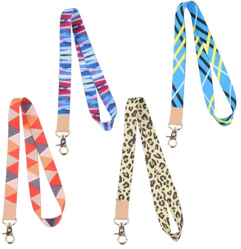 4 Stück Schlüsselband, Wristlet Keychain Lanyard, Neck Lanyard Strip, Lanyard für Schlüssel Lanyard Schlüsselband Schwarz Für Ausweishalter, Handy, Schlüssel, Geldbörsen (Bunt)