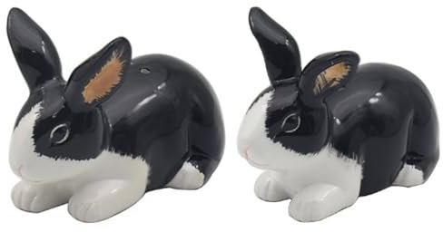 Lesser & Pavey Salt & Pepper Set for All Types of Kitchen | Ceramic Salt & Pepper Shaker Set | British Designed Lovely Salt & Pepper Pots | Salt Shaker & Pepper Shaker Suitable for Home (Rabbits)
