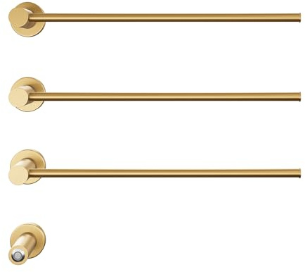 Swiss Madison Claire 3-Bar Electric Towel Warmer Heated Towel Racks for Bathroom in Brushed Gold