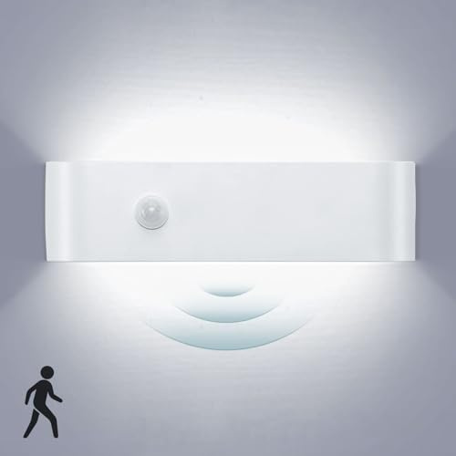 Lightess Apliques de Pared LED Interior Lámparas Sensor Movimiento 16W IP44 | Lámpara con Sensor de Movimiento 30cm, 1600Lm 6000K Blanco Frío, Aluminio IP44, para Salón Dormitorio Pasillo Escalera