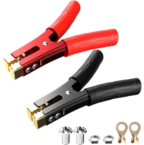 Greluma 2 STK 1000A Batterie Überbrückungskabel Klemmen,hochleistungs krokodilklemmen,Überbrückungskabel Boost klemme,autobatterie ladeklemmen,geeignet für Auto,Fahrzeug,Boot