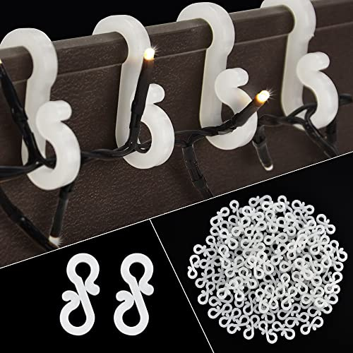 30 Pcs Gutter Hooks for Outdoor Christmas Lights, Gutter Clips for Fixing Christmas String Lights Meteor Shower Icicle Lights on Wedding Halloween Outdoor Xmas Decoration Party Garden Tree Window