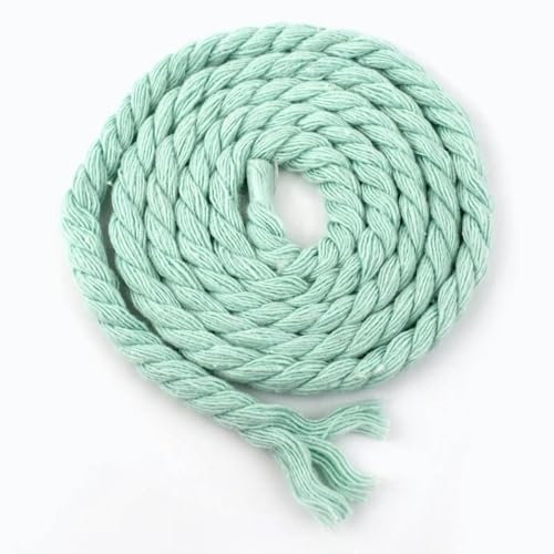 Meter 5–20 mm farbiges Baumwollseil, 3-teilig, gedrehte Kordel, DIY-Dekoration, Makramee-Seile für Taschen, geflochtene Kordeln, Nähzubehör-Mintgrün-8 mm-5 Meter
