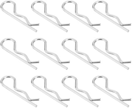 sourcing map 12Pcs 2mmx40mm 304 Stainless Steel R Shaped Spring Cotter Pins, R Clips Cotter Pin Spring Fastener for Household Appliances, Sports Equipment, Car Mechanics Repair (Silver)