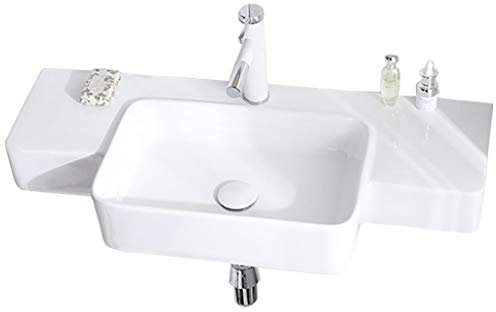 DLAZUM Lavabi e mobili lavabo Lavabi da Bagno Lavabo a Parete Lavabo angolare in Ceramica Mobile Verticale Integrato Balcone Lavanderia Piscina Facile da Pulire Salvaspazio Regalo (Bianco 86,5x39x1