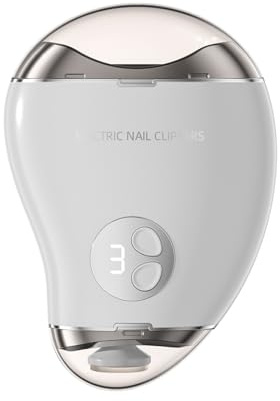Lancoon Elektrisk Nagelklippare Polerare med klippande Slipning LED-Ljus 3 Hastigheter LCD-Display Säkerhet Dubbel Huvud Nagelskrap Förvaring Legeringsblad för barn Seniorer Finger