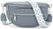 Sasrymnl kleine bauchtasche damen Graublau umhängetasche damen klein gürteltasche Veganes Leder brusttasche handtasche crossbody bag