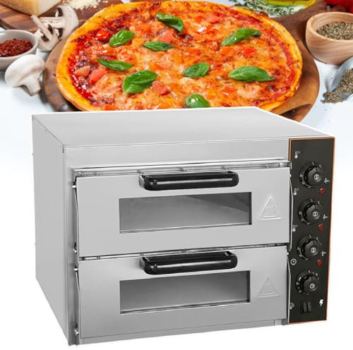 Four à Pizza éLectrique De Comptoir Pour L'IntéRieur Avec Minuterie De 60 Minutes, Porte En Verre Et éClairage IntéRieur, Machine à Pizza Commerciale Pour Pizzas, Tartes Et Pain,110V