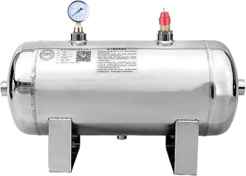 SAFWELAU Réservoir d'eau sous Pression Réservoir de Pression Réservoir à gaz pour compresseur d'air Horizontal, Réservoir d'air Portable Haute Pression avec Support Monobloc soudé(50L/13.2Gal)