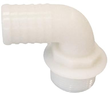 OceanTec - Conector para depósito de agua dulce (90°, 1-1/4, 35 mm, nailon, color blanco)