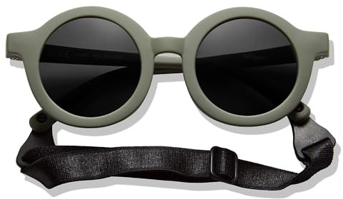 BABYMOCS Baby Sonnenbrille 0-1,5 Jahre BIOPLASTIK & POLARISIERT I Runde Sonnenbrille Baby Jungen & Mädchen BPA-frei I 100% UV SCHUTZ I Mit Band & biegsam I Schwedisches Design Sonnenbrillen Kleinkind