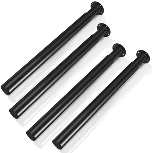 Fogmiea 4er Set Tischbeine aus Metall, schwarz Tischfuß,höhenverstellbar (71–110 cm) Tischfuss für möbel mit Schrauben, belastbar bis 200 kg, für Sofas, Möbelfüße, Schreibtische.
