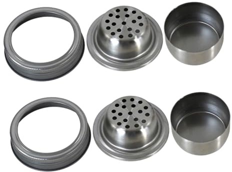 Stainless Steel Mason Jar Shaker Lids 2pcs Silver Canning