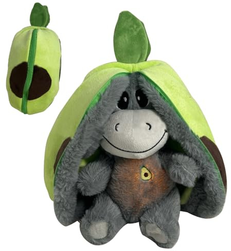 Dayysiuy Atmendes Kuscheltier 30cm Avocado Kuscheltier, Atmendes Kuscheltiers Esel, Schlummer Kuscheltie Mit 4 Atemmodi, Zum Kuscheln Und Spielen, Geschenke Für Mädchen