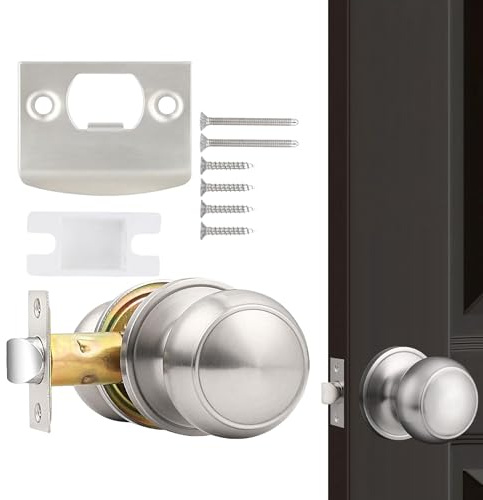 Celuicion Juego de cerradura de puerta de casa, silenciosa manilla para puerta de entrada, pomo giratorio sin llave, tecnología de seguridad para apartamento, casa, hotel, sala de estar