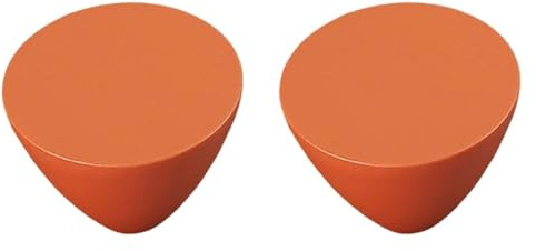 AQCDPJYU 2 tiradores redondos dorados cepillados, modernos y coloridos de aleación zinc for cajones, pomos un solo orificio for muebles, for tocador, cajón, armario(Orange)