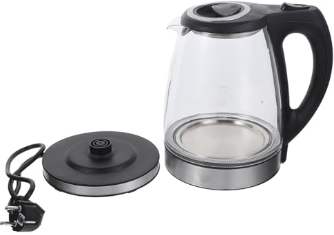 Mikikit Hervidor Eléctrico de Vidrio Capacidad Hervidor de Agua Rápido Apagado Automático para Cocina y Hogar