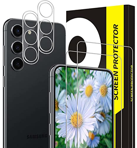 Cable Leader 2 Stück Schutzfolie für Panzerglas für Samsung Galaxy S23 Plus 5G, +2 Kameraschutz, 2.5D Kante, 9H Härte, Sensitive Touch, Keine Blasen, HD Klarsicht Samsung S23 Plus Displayschutzfolie