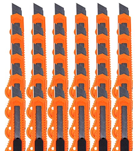OFFICEPOINT Cuttermesser Set 60 Stück | Cutter mit 18mm Abbrechklinge | Teppichmesser mit Wechselklinge | präzise Klingenführung | Kartonmesser | mit Klinge (60)