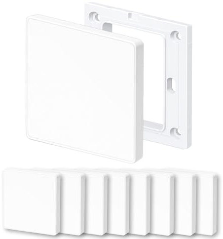 Placa de Pared Ciega, Cubierta Ciega Empotrada, 8,6 X 8,6 Cm Plástico Sin Tornillos Cubierta de Enchufe de Una Sola Marcha Para Enchufes o Interruptores no Utilizados (Blanco (8 PCS))
