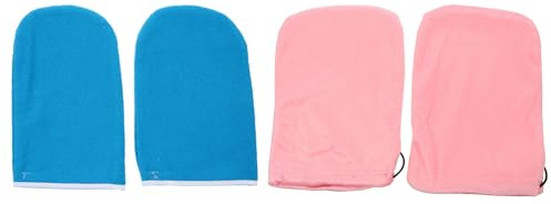 Guanti per Trattamento Mani Paraffina 2 Pezzi Blu in Poliestere | Flanella Interna, Uso in Salone e Casa, Mantengono Calore e Copertura Durante Trattamento Stile Casuale